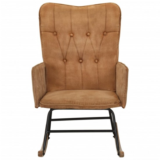 Supama kėdė, rudos spalvos, drobė, vintažinio dizaino