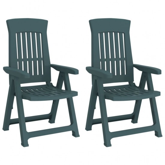 Atlošiamos sodo kėdės, 2vnt., žalios spalvos, PP