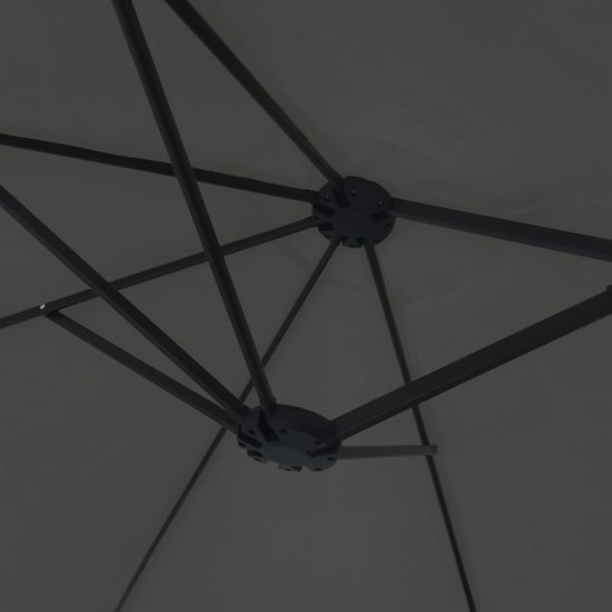 Dvigubas skėtis nuo saulės su LED, antracito spalvos, 449x245cm
