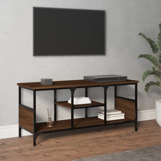 Televizoriaus spintelė, ruda, 100x35x45cm, mediena ir geležis