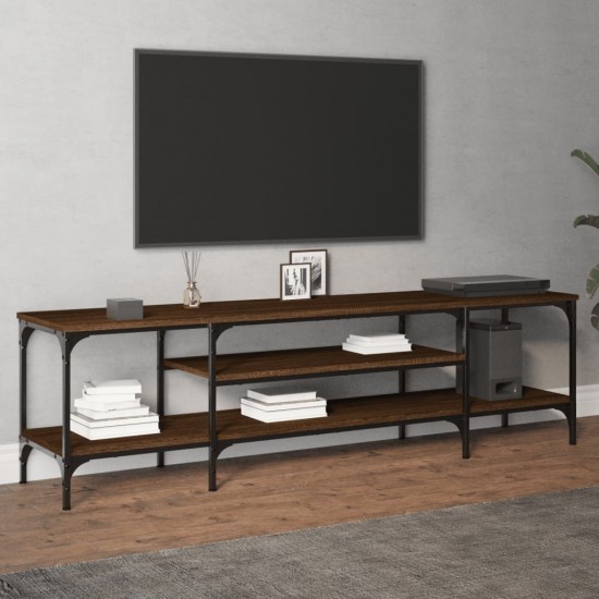 Televizoriaus spintelė, ruda, 161x35x45cm, mediena ir geležis