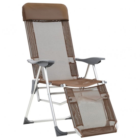 Stovyklavimo kėdės su pakojomis, 2vnt., rudos, tekstilenas