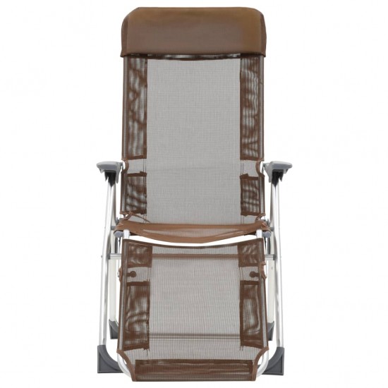 Stovyklavimo kėdės su pakojomis, 2vnt., rudos, tekstilenas