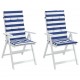 Kėdės pagalvėlės, 2vnt., mėlynos/baltos, audinys, dryžuotos
