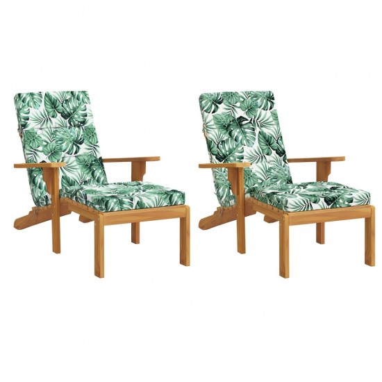 Terasos kėdės pagalvėlės, 2vnt., oksfordo audinys, su lapais