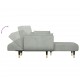 L formos sofa-lova, šviesiai pilka, 275x140x70cm, aksomas