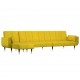 L formos sofa-lova, geltonos spalvos, 275x140x70cm, aksomas