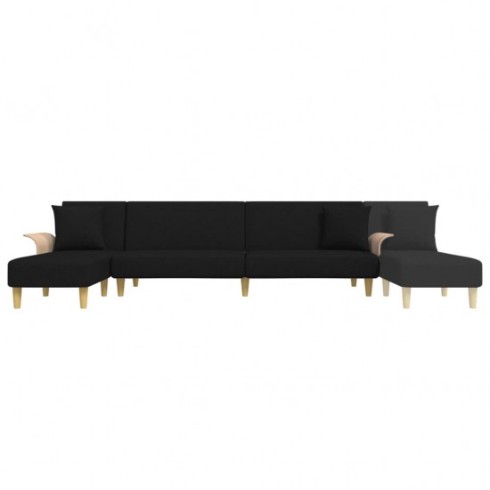 L formos sofa-lova, juodos spalvos, 279x140x70cm, audinys