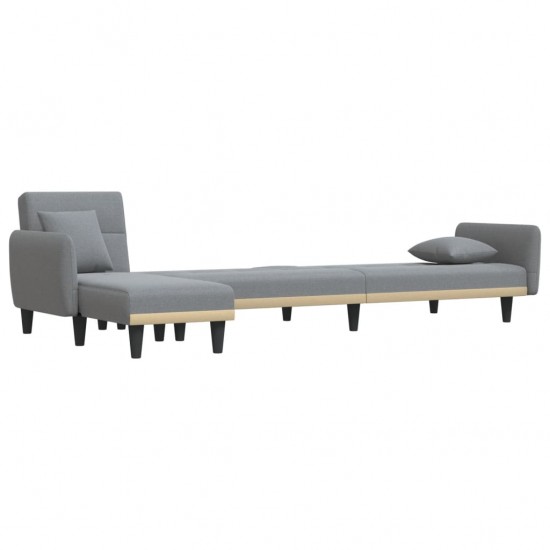 L formos sofa-lova, šviesiai pilka, 275x140x70cm, audinys