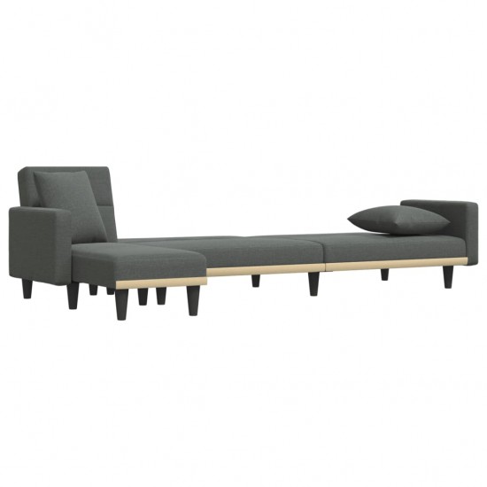 L formos sofa-lova, tamsiai pilka, 275x140x70cm, audinys
