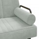 L formos sofa-lova, šviesiai pilka, 260x140x70cm, aksomas