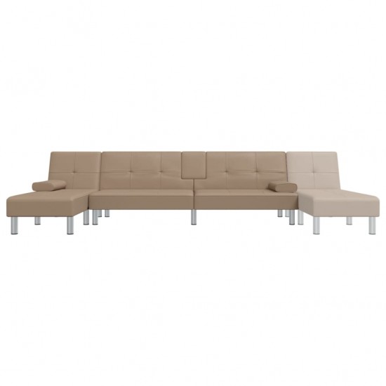L formos sofa-lova, kapučino, 255x140x70cm, dirbtinė oda