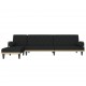 L formos sofa-lova, juodos spalvos, 260x140x70cm, audinys