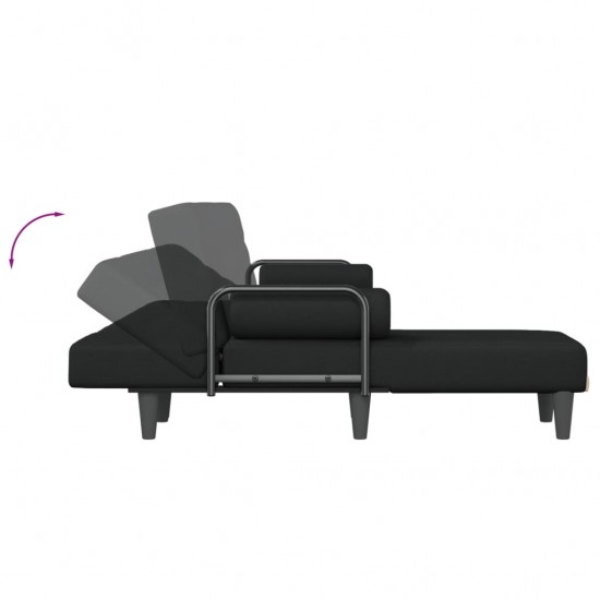 L formos sofa-lova, juodos spalvos, 260x140x70cm, audinys