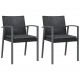Sodo kėdės su pagalvėmis, 2vnt., juodos, 56,5x57x83cm, ratanas