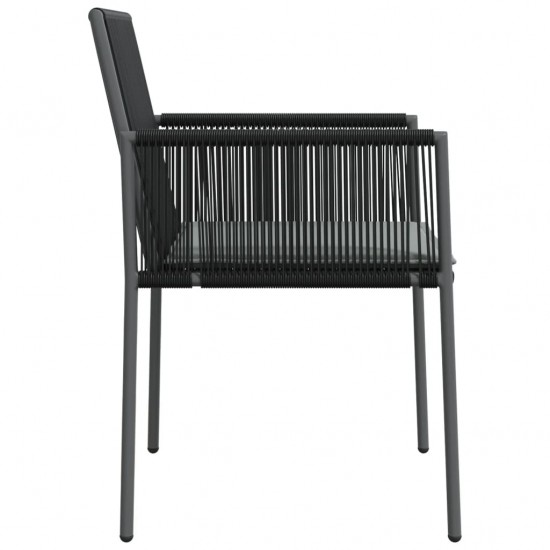 Kėdės su pagalvėmis, 2vnt., juodos, 54x60,5x83,5cm, ratanas