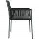 Kėdės su pagalvėmis, 4vnt., juodos, 54x60,5x83,5cm, ratanas