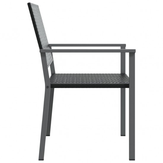 Sodo kėdės, 4vnt., juodos spalvos, 54x62,5x89cm, poliratanas