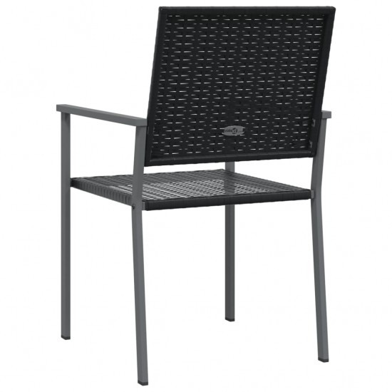 Sodo kėdės, 4vnt., juodos spalvos, 54x62,5x89cm, poliratanas