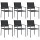 Sodo kėdės, 6vnt., juodos spalvos, 54x62,5x89cm, poliratanas