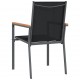 Sodo kėdės, 6vnt., juodos, 55x61,5x90cm, tekstilenas ir plienas