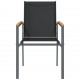 Sodo kėdės, 4vnt., juodos, 55x61,5x90cm, tekstilenas ir plienas