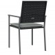 Sodo kėdės su pagalvėmis, 4vnt., juodos, 54x62,5x89cm, ratanas