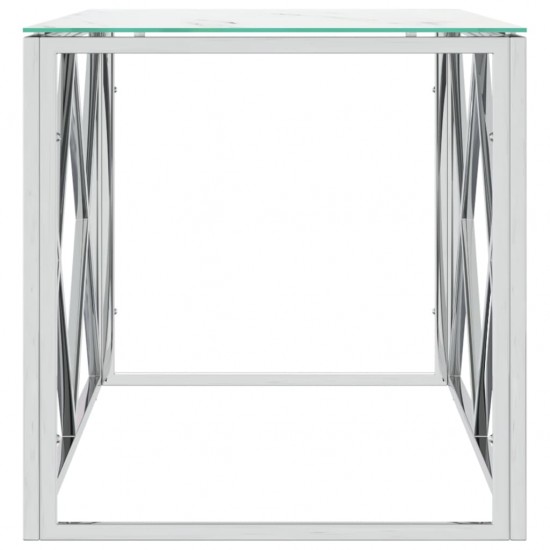 Kavos staliukas, 110x45x45cm, nerūdijantis plienas ir stiklas
