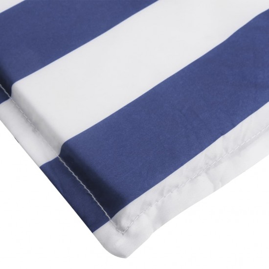 Saulės gulto čiužinukas, mėlynas ir baltas, audinys, dryžuotas