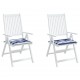 Kėdės pagalvėlės, 2vnt., mėlynos/baltos, 40x40x3cm, audinys