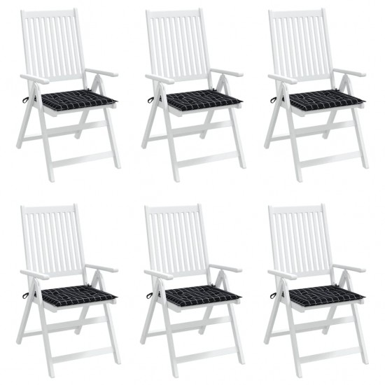Kėdės pagalvėlės, 6vnt., 40x40x3cm, audinys, juodi langeliai