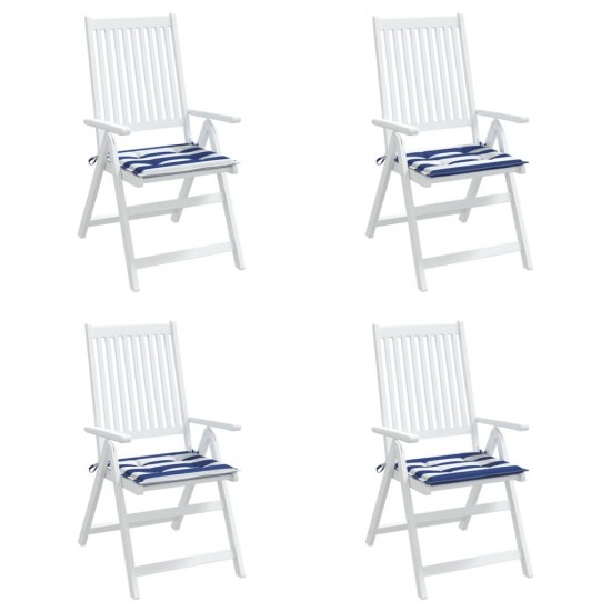 Kėdės pagalvėlės, 4vnt., mėlynos/baltos, 50x50x3cm, audinys
