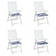 Kėdės pagalvėlės, 4vnt., mėlynos/baltos, 50x50x3cm, audinys