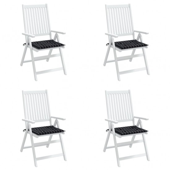Kėdės pagalvėlės, 4vnt., 50x50x3cm, audinys, juodi langeliai
