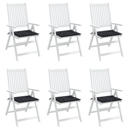 Kėdės pagalvėlės, 6vnt., 50x50x3cm, audinys, juodi langeliai