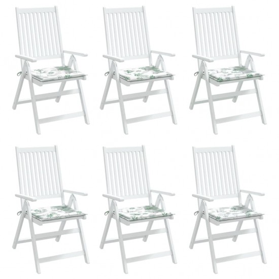 Kėdės pagalvėlės, 6vnt., 50x50x3cm, audinys, su lapais