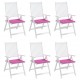 Kėdės pagalvėlės, 6vnt., rožinės spalvos, 50x50x3cm, audinys