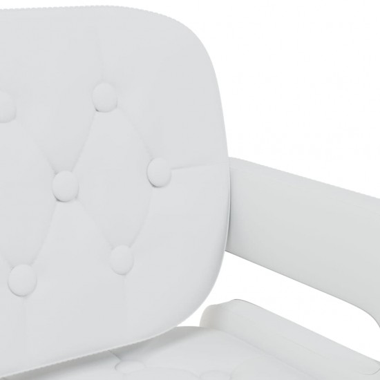 Besisukančios valgomojo kėdės, 6vnt., baltos, dirbtinė oda