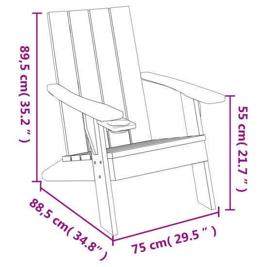 Sodo adirondack kėdė, šviesiai ruda, 75x88,5x89,5cm, PP