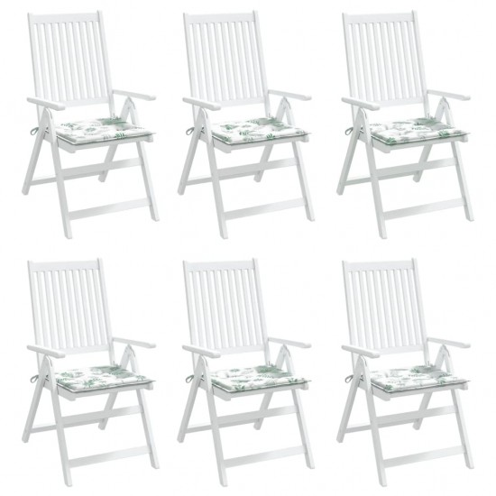 Kėdės pagalvėlės, 6vnt., 40x40x3cm, audinys, su lapais