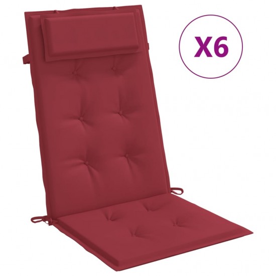 Kėdės pagalvėlės, 6vnt., raudonojo vyno, oksfordo audinys