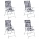 Kėdės pagalvėlės, 4vnt., oksfordo audinys, pilki langeliai