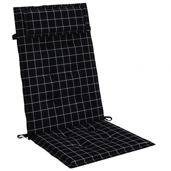 Kėdės pagalvėlės, 4vnt., oksfordo audinys, juodi langeliai