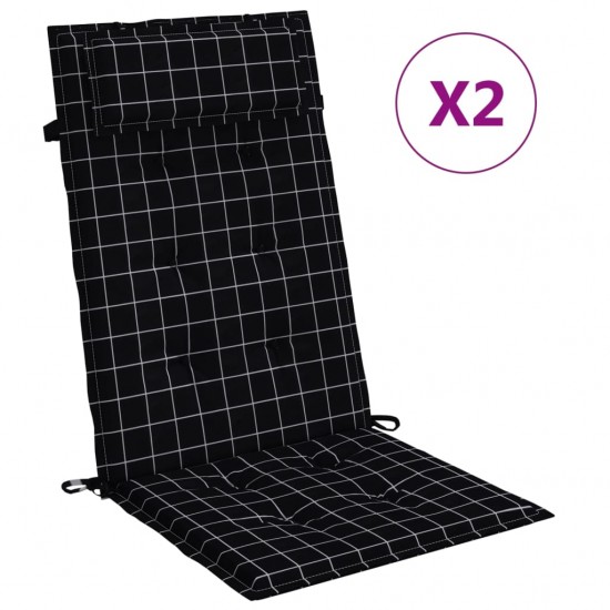 Kėdės pagalvėlės, 2vnt., oksfordo audinys, juodi langeliai