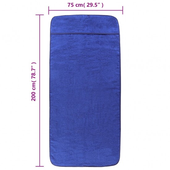 Paplūdimio rankšluosčiai, 2vnt., mėlyni, 75x200cm, audinys