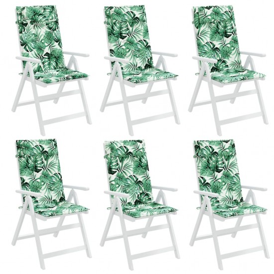 Kėdės pagalvėlės, 6vnt., oksfordo audinys, su lapais