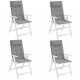 Kėdės pagalvėlės, 4vnt., pilkos spalvos, oksfordo audinys