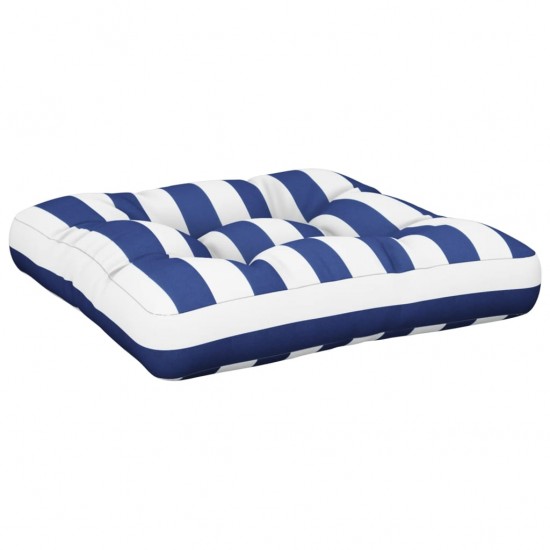 Paletės pagalvėlė, mėlyna/balta, 60x60x12cm, audinys, dryžuota