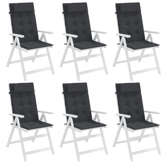 Kėdės pagalvėlės, 6vnt., juodos spalvos, oksfordo audinys