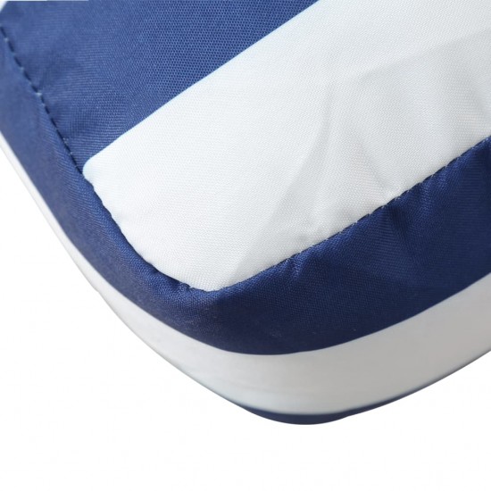 Paletės pagalvėlė, mėlyna/balta, 80x80x12cm, audinys, dryžuota